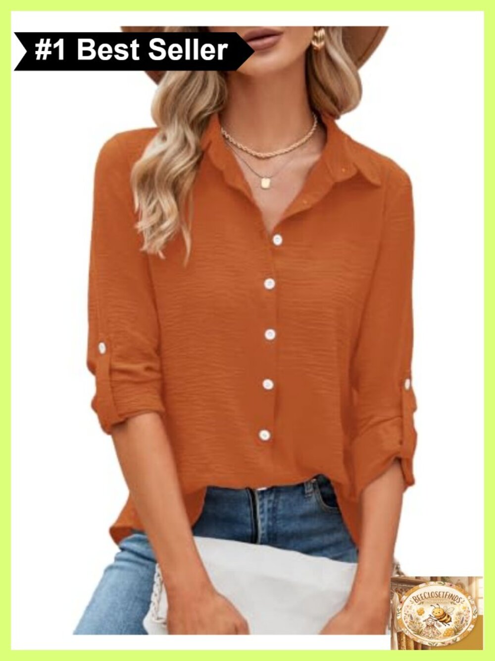 Womens Button Down Shirt Loose Fit Blouse Business Casual Top
